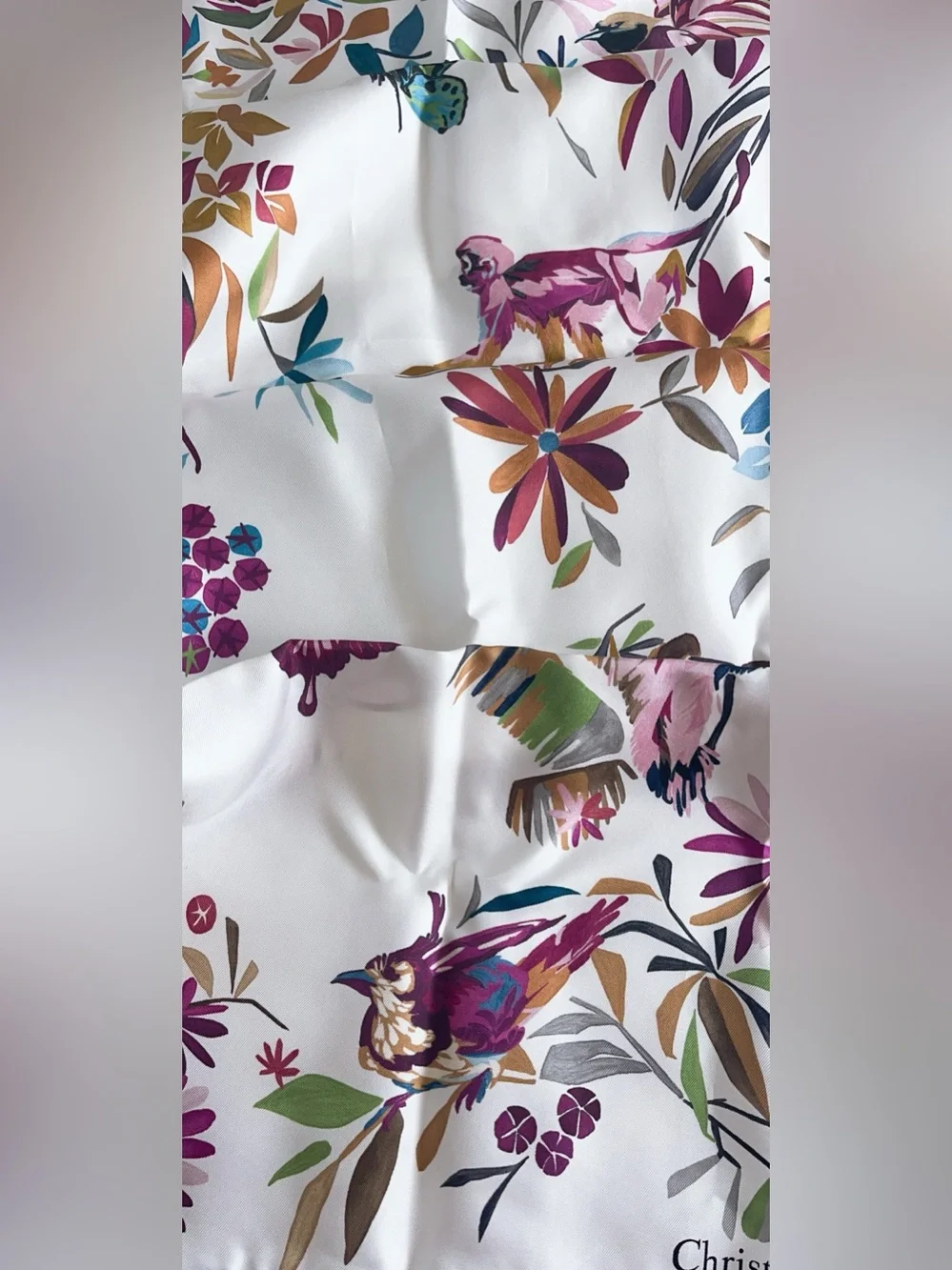 Christian Dior TOILE DE JOUY FANTASTICA  90 Square Silk Scarf